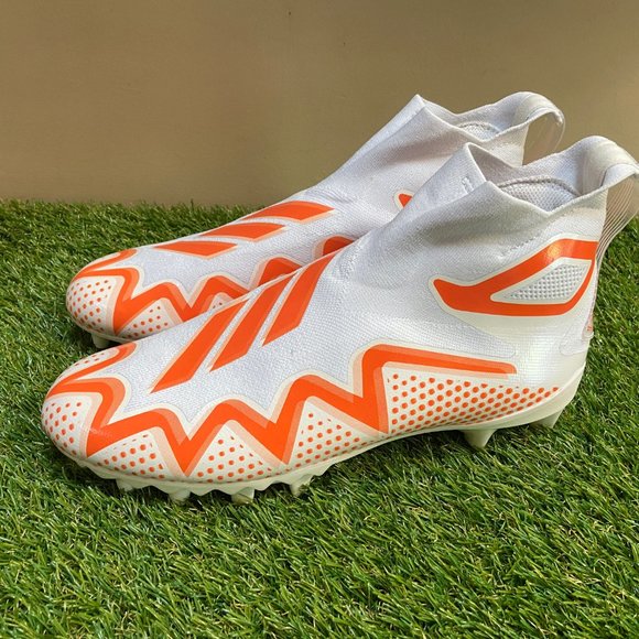 Adidas Freak Ultra 22 Primeknit Laceless Football Cleats 10 White Orange GZ0464